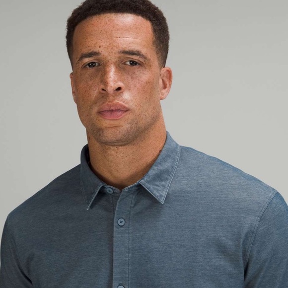 Lululemon Commission Long Sleeve Shirt River Blue Enzyme Dye - Picture 5 of 8